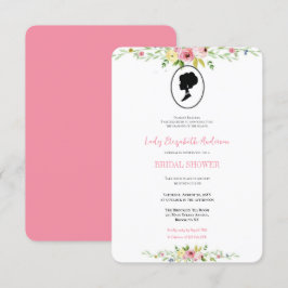 Invitación Flores salvajes rosadas de presupuesto Bridgerton