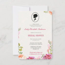 Invitación Flores salvajes rosadas de presupuesto Bridgerton