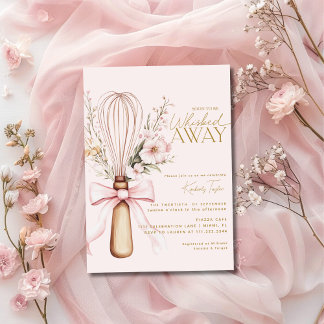 Invitación Flores salvajes rosadas en la ducha de novias
