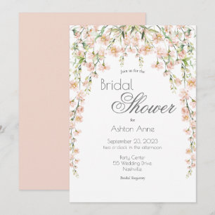 Invitación Flores salvajes rosadas Rubor Floral Brillante Duc