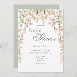 Invitación Flores salvajes rosadas Rubor Sage Floral Brigada 