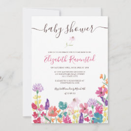 Invitación Flores salvajes secas prensadas de verano ducha de