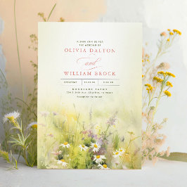 Invitación Flores salvajes Sunny Meadow Elegante Boda románti