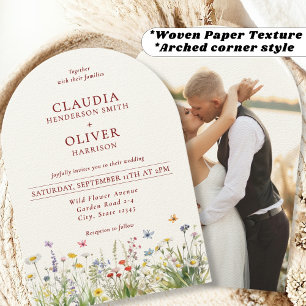 Invitación Flores salvajes y Boda de fotos de la Moda rusa