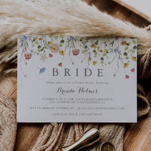 Invitación Flores salvajes y denuestas coloridas Ducha de nov