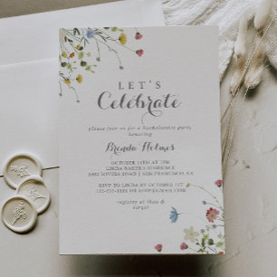 Invitación Flores salvajes y dolientes celebremos al Fiesta