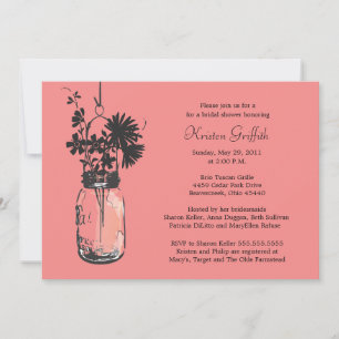 Invitación Flores salvajes y ducha de novia Mason Jar