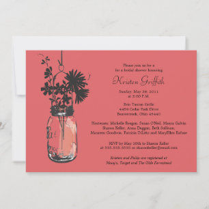 Invitación Flores salvajes y ducha de novia Mason Jar
