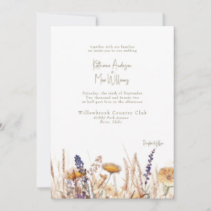 Invitación Flores Secas Acuarela Sin Padres