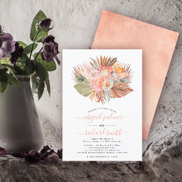 Invitación Flores secas pampas palma hoja de palma boda de co