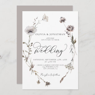 Invitación Flores secas Presupuesto QR Código Boda Caída