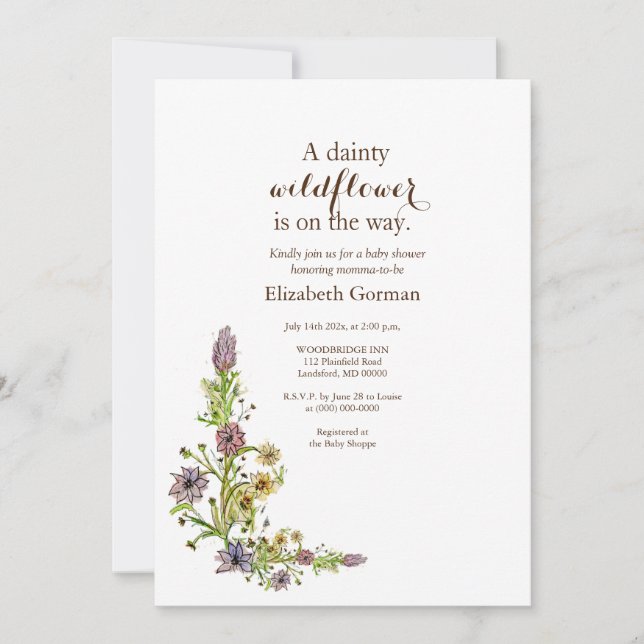 Invitación Flores silvestres (Anverso)