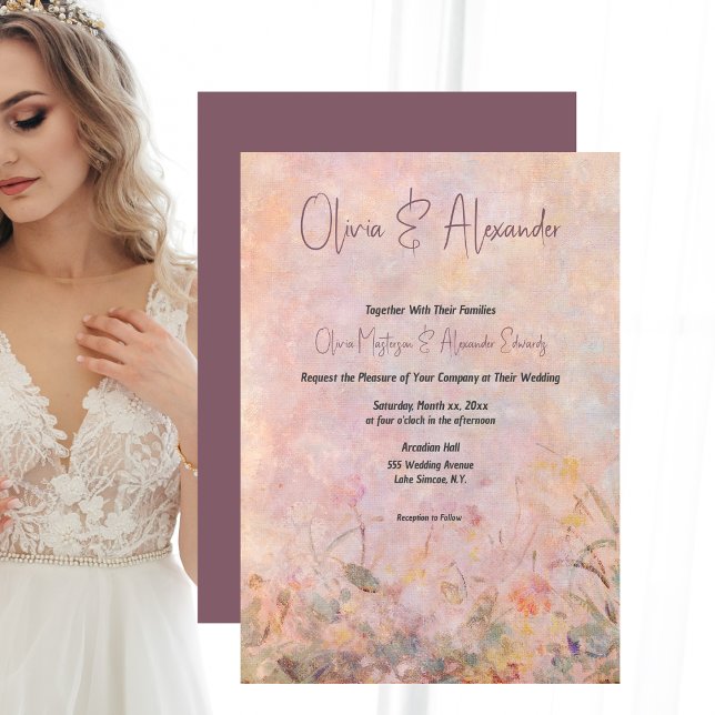 Invitación Flores silvestres acuarela Boda floral (Wildflowers Watercolor Floral Wedding Invitation)