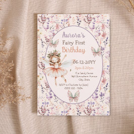 Invitación Flores silvestres acuarela Bosque de hadas