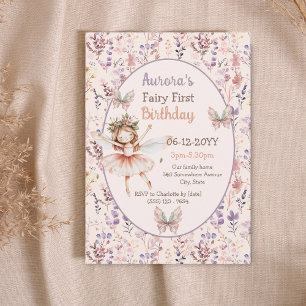 Invitación Flores silvestres acuarela Bosque de hadas