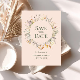 Invitación Flores Silvestres Acuarela Durazno Fuzz Salvar La 