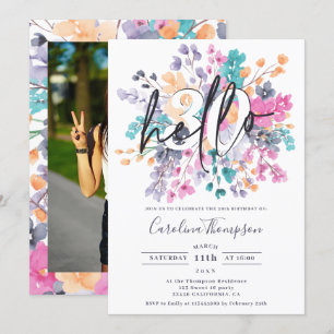 Invitación Flores silvestres acuarela moda floral foto hola 3