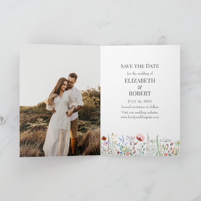 Invitación Flores silvestres acuáticas Foto Guardar la tarjet (Interior)