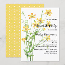 Flores silvestres amarillas dulce fiesta de cumple