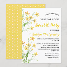 Flores silvestres amarillas fiesta de cumpleaños v