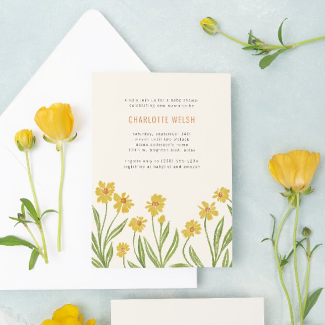 Invitación Flores silvestres amarillas Género Baby Shower neu (Subido por el creador)