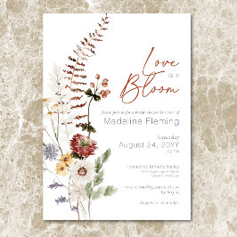 Invitación Flores silvestres amor moderno en ducha de novias 