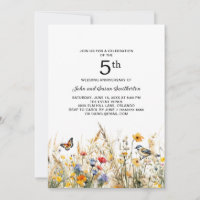 Flores silvestres Aves Mariposas 5.º Aniversario