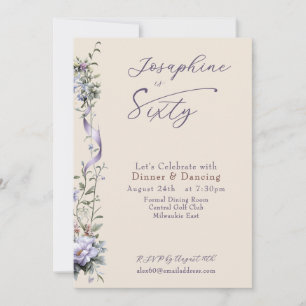 Invitación Flores Silvestres Azules Polvorientas Femeninas Se