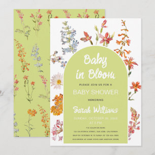 Invitación Flores silvestres Baby en floración Arco verde flo