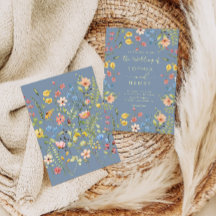 Flores silvestres Boda azul elegante y elegante