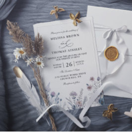 Invitación Flores silvestres Boda elegante moderna con código