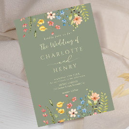 Invitación Flores silvestres Boda elegante rustica elegante d