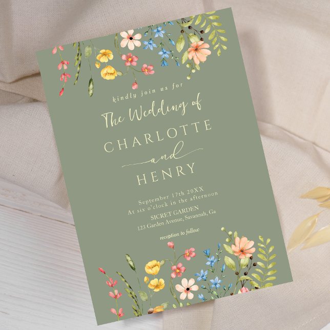 Invitación Flores silvestres Boda elegante rustica elegante d (Subido por el creador)