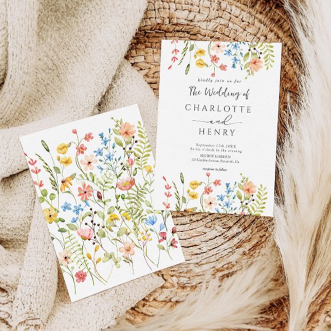 Invitación Flores silvestres Boda ruso elegante moderno (Subido por el creador)