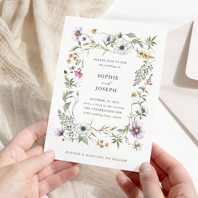 Invitación Flores silvestres botánicas | Boda elegante (Subido por el creador)