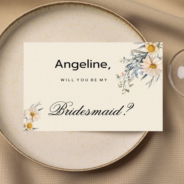 Invitación Flores silvestres botánicas jardín floral Bridesma (Botanical wildflowers garden floral Bridesmaid )