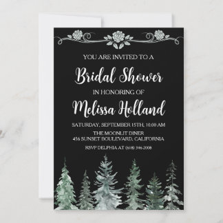 Invitación Flores silvestres brillantes ducha de novia en inv