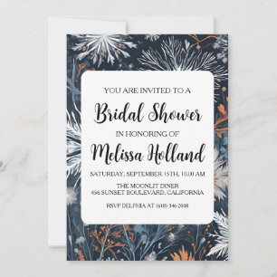 Invitación Flores silvestres brillantes ducha de novia en inv