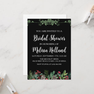 Invitación Flores silvestres brillantes ducha de novia en inv