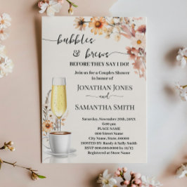 Invitación Flores silvestres burbujas y breves café Ducha de