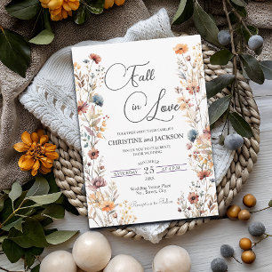 Invitación Flores silvestres caen en una elegante boda de amo