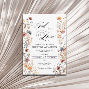 Invitación Flores silvestres caen en una elegante boda de amo