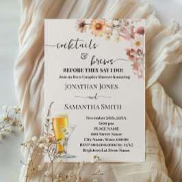 Invitación Flores silvestres Caídas Cocktails & Brews Parejas