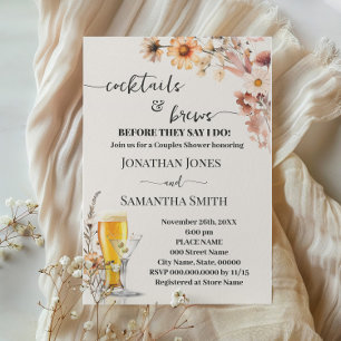 Invitación Flores silvestres Caídas Cocktails & Brews Parejas