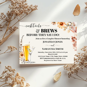 Invitación Flores silvestres Caídas Cocktails & Brews Parejas