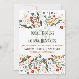 Invitación Flores Silvestres Caprichosas Elegante Inspiración