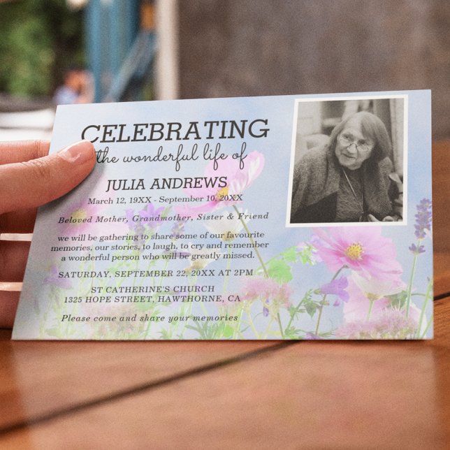 Invitación Flores silvestres: Celebración de la vida | Funera (Subido por el creador)