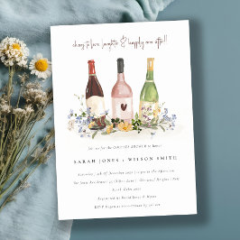Invitación Flores silvestres Cheque Botellas de vino Ducha Pa