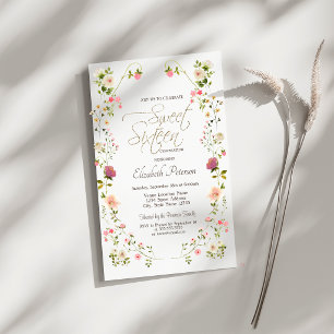Invitación Flores silvestres chic Cumpleaños 16