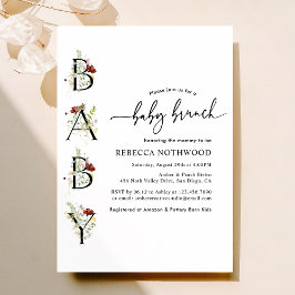 Invitación Flores silvestres clásicas Boho Baby Brunch
